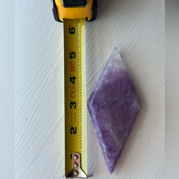 Purple Fluoride Diamond Carving Crystal with holder - Picture 4 of 7